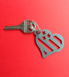 American Flag Heart Keychain, Zipper Pull, Personalized Gift, Backpack Charm