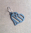 American Flag Heart Keychain, Zipper Pull, Personalized Gift, Backpack Charm