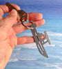 Boat Keychain, Center Console Boat, Fishing Boat, Metal Keychain, Personalized Gift, Custom Text