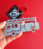 Fire Truck Ornament, First Responder, Personalized Gift, Metal Christmas Ornament