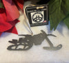 Snow Dirt Bike Ornament, Snow Bike Metal Christmas Ornament, Personalized Gift