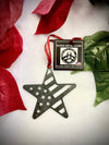 American Flag Star Keepsake, Ornament, Personalized Gift, Metal Christmas Ornament