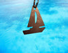 Sailboat Keychain, Metal Keychain, Zipper Pull, Personalized Gift, Custom Text