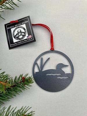 Loon Christmas Ornament, Personalized Gift, Metal Christmas Ornament, Loon Decor