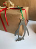 Penguin Christmas Ornament, Personalized Gifts, Rustic Metal Tree Ornament, Sustainable Ornament