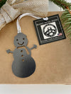 Snowman Ornament Personalized, Snowman Christmas Ornament, Rustic Metal Tree Ornament