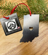 Indiana State Outline Ornament, Personalized Gifts, Rustic Metal Tree Christmas Ornament