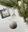 Snowman Ornament Personalized, Snowman Christmas Ornament, Rustic Metal Tree Ornament