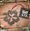 Hibiscus flower Ornament, Metal Holiday Ornament, Personalized Gift