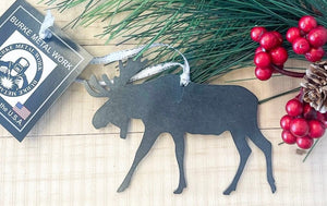 Moose Christmas Ornament, Metal Ornament, Mountain Gifts, Personalized Gift