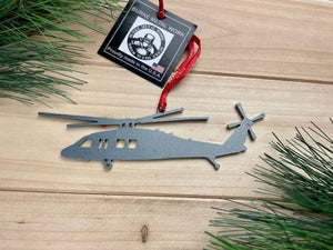 Helicopter Christmas Ornament, Military Gifts, Personalized Gifts, Rustic Metal Tree Ornament