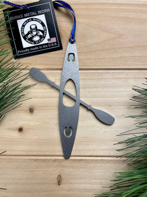 Kayak Ornament, Personalized Gift, Christmas Ornament, Metal